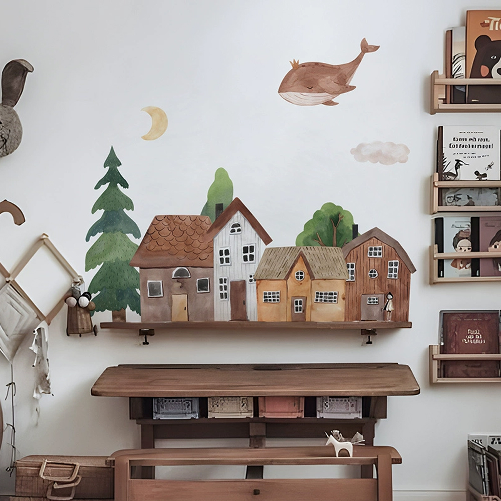 Stiker dinding kota Vintage, k - Wall Decal Nursery ulasan dan harga