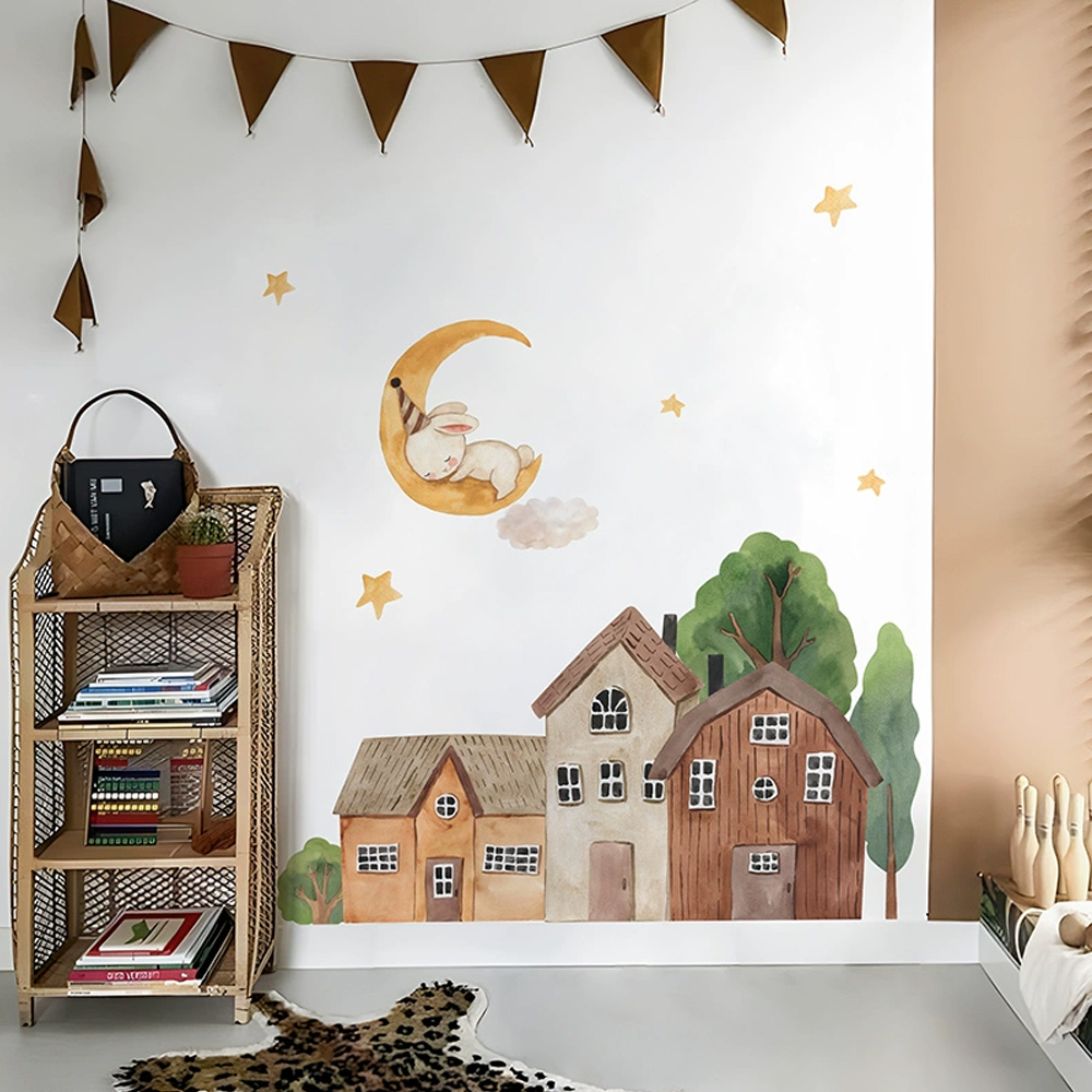 Stiker dinding kota Vintage, k - Wall Decal Nursery ulasan dan harga