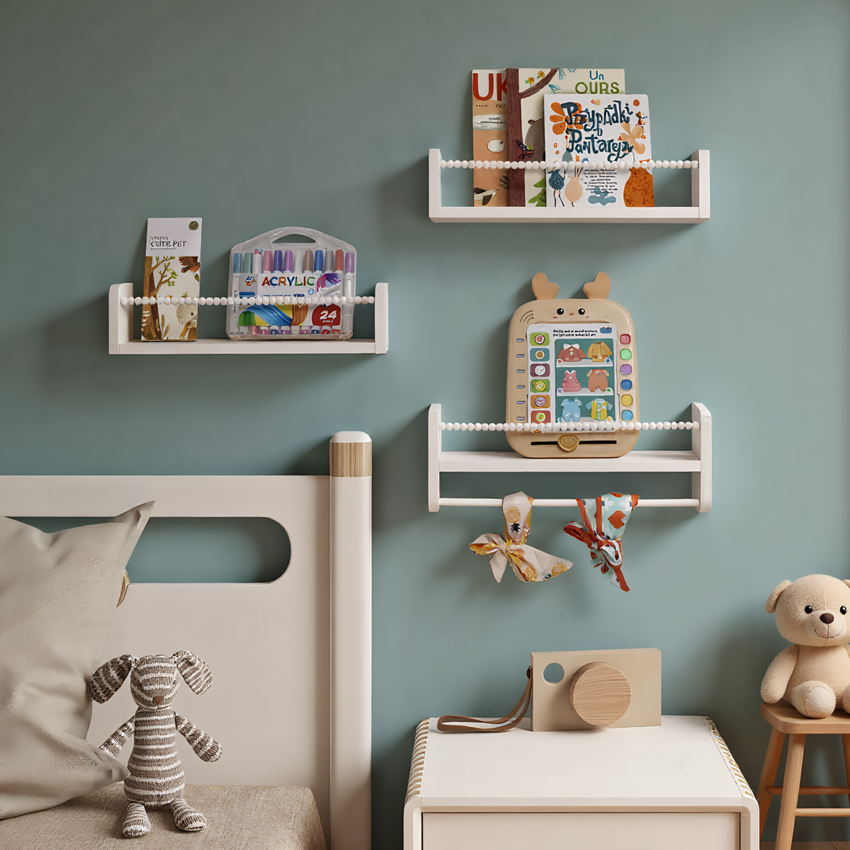 Rak Buku Gantung untuk Dinding - Baby Nursery Floating Shelves ulasan dan harga