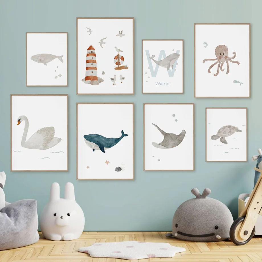 Kustom nama paus gurita penyu  - Baby Name Wall Art ulasan dan harga