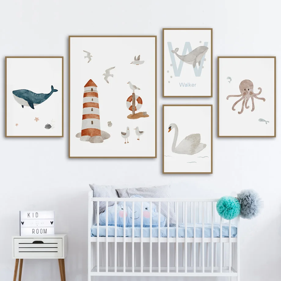 Kustom nama paus gurita penyu  - Baby Name Wall Art ulasan dan harga