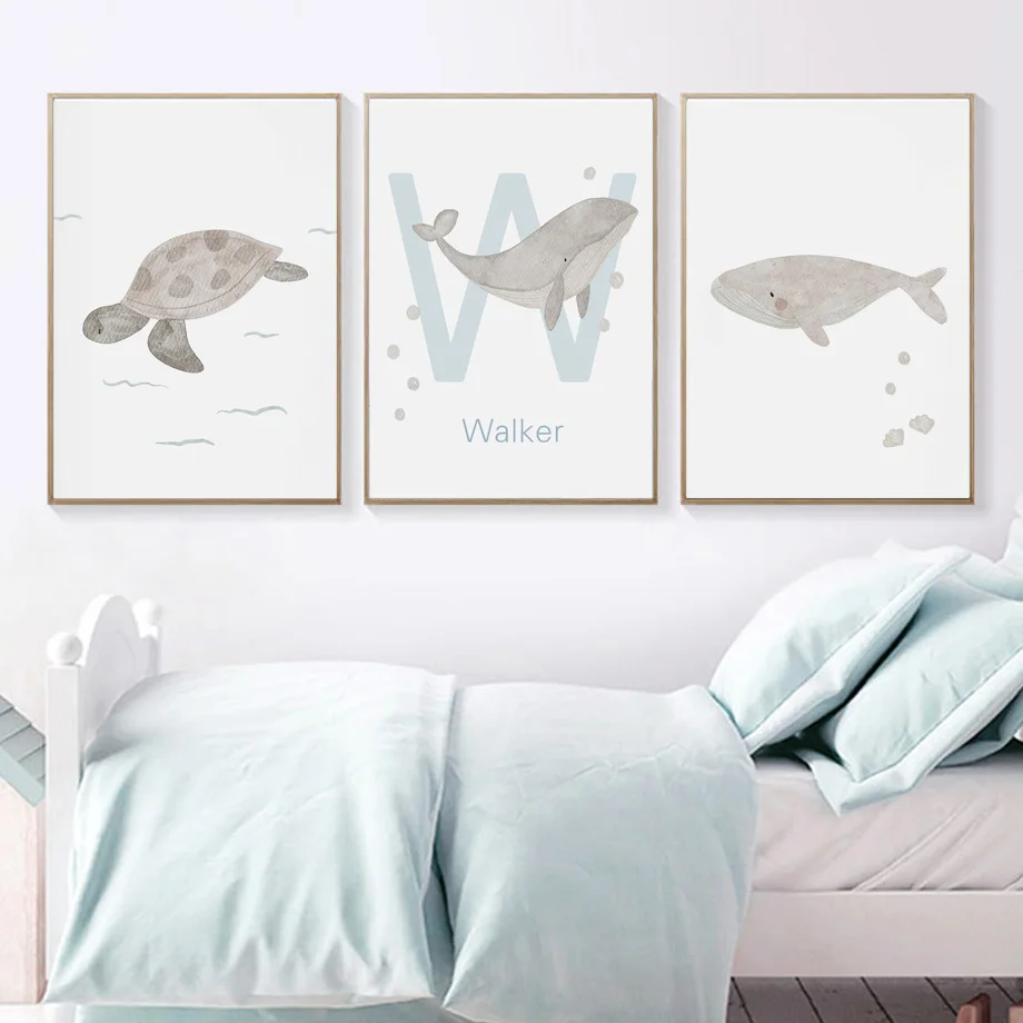 Kustom nama paus gurita penyu  - Baby Name Wall Art ulasan dan harga