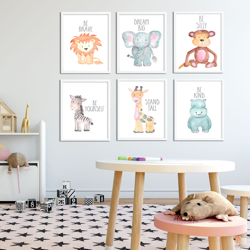 Poster kanvas jerapah singa he - Baby Nursery Giraffe ulasan dan harga