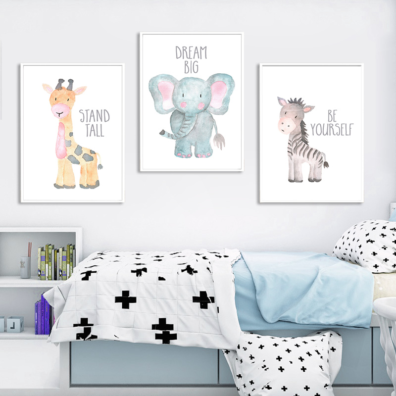 Poster kanvas jerapah singa he - Baby Nursery Giraffe ulasan dan harga