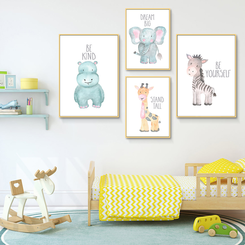 Poster kanvas jerapah singa he - Baby Nursery Giraffe ulasan dan harga