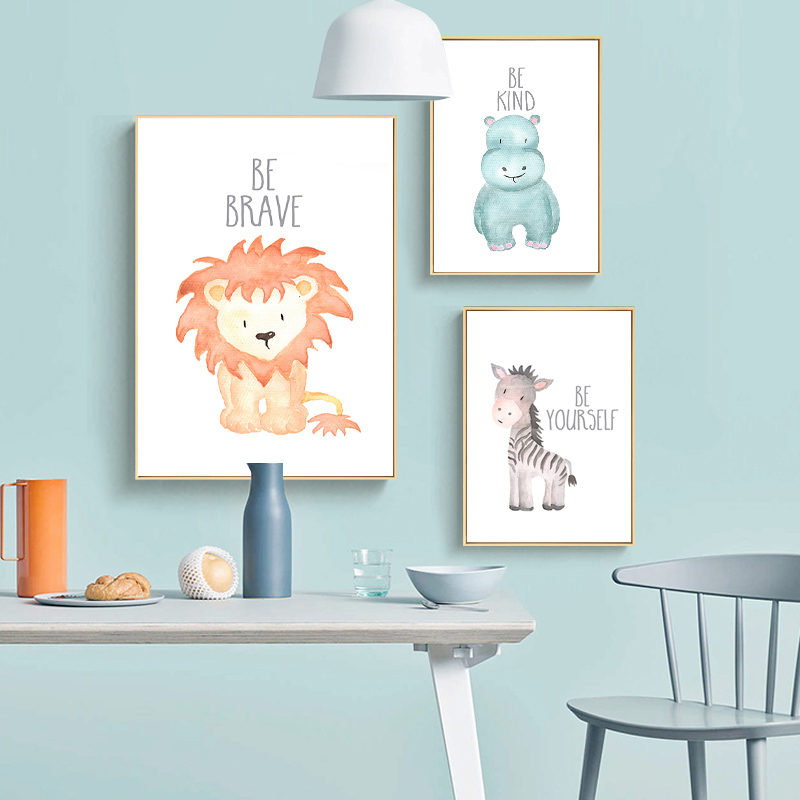 Poster kanvas jerapah singa he - Baby Nursery Giraffe ulasan dan harga